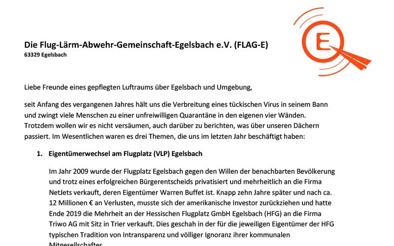 Info-Brief der flag-e vom Februar 2021